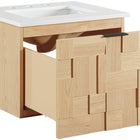 Meridian Furniture Leonardo 24" White Engineered Stone And Solid Wood Wall Mounted Bathroom Vanity