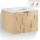 Meridian Furniture Leonardo 24" White Engineered Stone And Solid Wood Wall Mounted Bathroom Vanity
