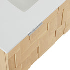 Meridian Furniture Leonardo 36" White Engineered Stone And Solid Wood Wall Mounted Bathroom Vanity