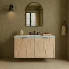 Meridian Furniture Leonardo 36" White Engineered Stone And Solid Wood Wall Mounted Bathroom Vanity