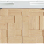Meridian Furniture Leonardo 36" White Engineered Stone And Solid Wood Wall Mounted Bathroom Vanity