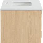 Meridian Furniture Leonardo 36" White Engineered Stone And Solid Wood Wall Mounted Bathroom Vanity
