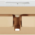 Meridian Furniture Leonardo 36" White Engineered Stone And Solid Wood Wall Mounted Bathroom Vanity