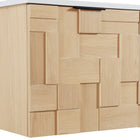 Meridian Furniture Leonardo 36" White Engineered Stone And Solid Wood Wall Mounted Bathroom Vanity