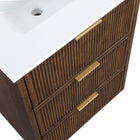 Meridian Furniture Willard 24" White Engineered Stone And Solid Wood Bathroom Vanity