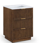 Meridian Furniture Willard 24" White Engineered Stone And Solid Wood Bathroom Vanity