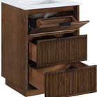 Meridian Furniture Willard 24" White Engineered Stone And Solid Wood Bathroom Vanity