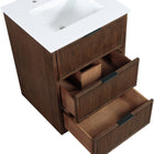 Meridian Furniture Willard 24" White Engineered Stone And Solid Wood Bathroom Vanity