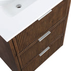 Meridian Furniture Willard 24" White Engineered Stone And Solid Wood Bathroom Vanity