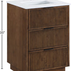Meridian Furniture Willard 24" White Engineered Stone And Solid Wood Bathroom Vanity