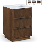 Meridian Furniture Willard 24" White Engineered Stone And Solid Wood Bathroom Vanity