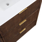 Meridian Furniture Willard 30" White Engineered Stone And Solid Wood Bathroom Vanity