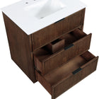 Meridian Furniture Willard 30" White Engineered Stone And Solid Wood Bathroom Vanity