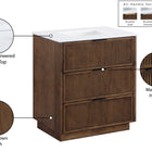 Meridian Furniture Willard 30" White Engineered Stone And Solid Wood Bathroom Vanity
