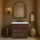 Meridian Furniture Willard 36" White Engineered Stone And Solid Wood Bathroom Vanity