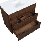 Meridian Furniture Willard 36" White Engineered Stone And Solid Wood Bathroom Vanity
