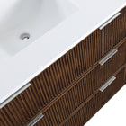 Meridian Furniture Willard 36" White Engineered Stone And Solid Wood Bathroom Vanity