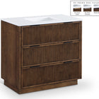Meridian Furniture Willard 36" White Engineered Stone And Solid Wood Bathroom Vanity