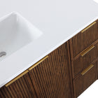 Meridian Furniture Willard 48" White Engineered Stone And Solid Wood Bathroom Vanity