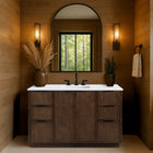 Meridian Furniture Willard 48" White Engineered Stone And Solid Wood Bathroom Vanity