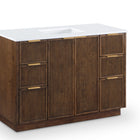 Meridian Furniture Willard 48" White Engineered Stone And Solid Wood Bathroom Vanity