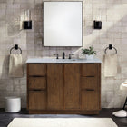 Meridian Furniture Willard 48" White Engineered Stone And Solid Wood Bathroom Vanity