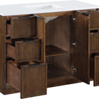Meridian Furniture Willard 48" White Engineered Stone And Solid Wood Bathroom Vanity