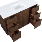 Meridian Furniture Willard 48" White Engineered Stone And Solid Wood Bathroom Vanity