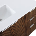 Meridian Furniture Willard 48" White Engineered Stone And Solid Wood Bathroom Vanity