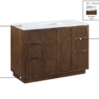 Meridian Furniture Willard 48" White Engineered Stone And Solid Wood Bathroom Vanity