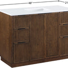 Meridian Furniture Willard 48" White Engineered Stone And Solid Wood Bathroom Vanity