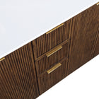 Meridian Furniture Willard 60" White Engineered Stone And Solid Wood Bathroom Vanity