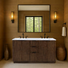 Meridian Furniture Willard 60" White Engineered Stone And Solid Wood Bathroom Vanity
