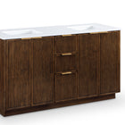Meridian Furniture Willard 60" White Engineered Stone And Solid Wood Bathroom Vanity