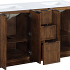 Meridian Furniture Willard 60" White Engineered Stone And Solid Wood Bathroom Vanity