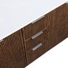 Meridian Furniture Willard 60" White Engineered Stone And Solid Wood Bathroom Vanity
