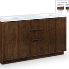 Meridian Furniture Willard 60" White Engineered Stone And Solid Wood Bathroom Vanity