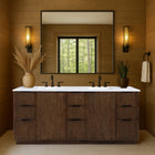 Meridian Furniture Willard 72" White Engineered Stone And Solid Wood Bathroom Vanity