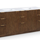 Meridian Furniture Willard 72" White Engineered Stone And Solid Wood Bathroom Vanity