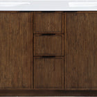 Meridian Furniture Willard 72" White Engineered Stone And Solid Wood Bathroom Vanity