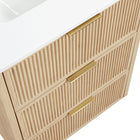 Meridian Furniture Willard 24" White Engineered Stone And Solid Wood Bathroom Vanity