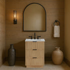 Meridian Furniture Willard 24" White Engineered Stone And Solid Wood Bathroom Vanity