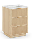 Meridian Furniture Willard 24" White Engineered Stone And Solid Wood Bathroom Vanity