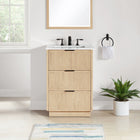 Meridian Furniture Willard 24" White Engineered Stone And Solid Wood Bathroom Vanity