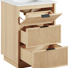 Meridian Furniture Willard 24" White Engineered Stone And Solid Wood Bathroom Vanity
