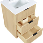 Meridian Furniture Willard 24" White Engineered Stone And Solid Wood Bathroom Vanity