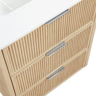 Meridian Furniture Willard 24" White Engineered Stone And Solid Wood Bathroom Vanity