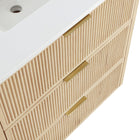 Meridian Furniture Willard 30" White Engineered Stone And Solid Wood Bathroom Vanity