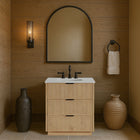 Meridian Furniture Willard 30" White Engineered Stone And Solid Wood Bathroom Vanity