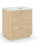 Meridian Furniture Willard 30" White Engineered Stone And Solid Wood Bathroom Vanity